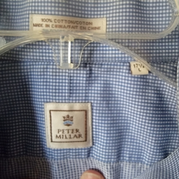 Peter Millar checkerboard   long sleeve button up size larg - Picture 7 of 7
